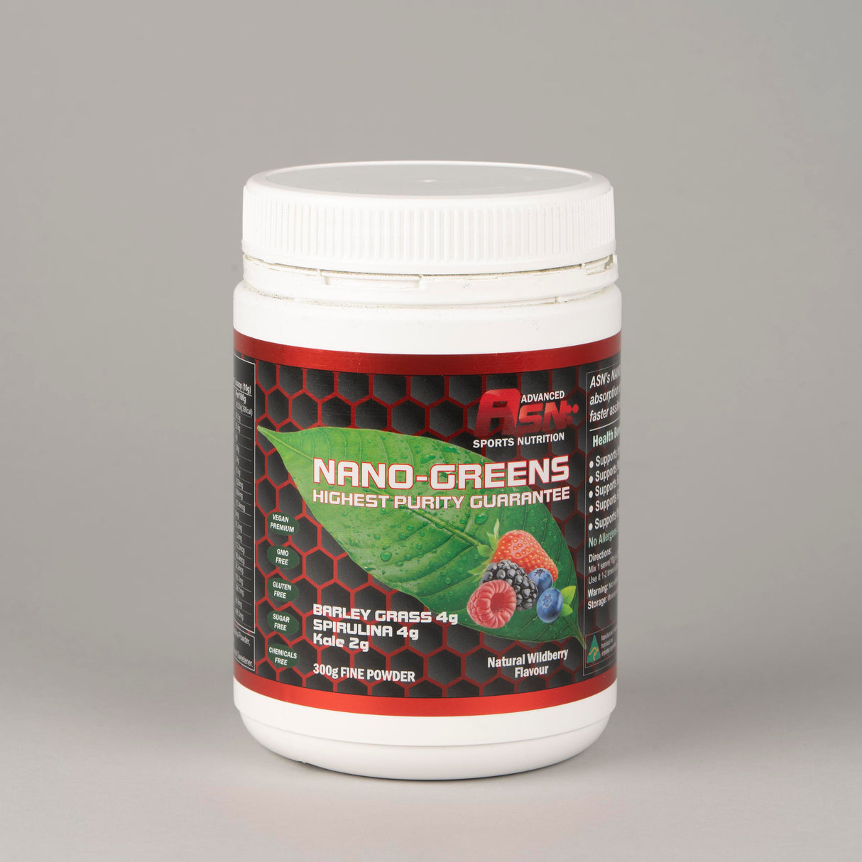 NANO GREENS Spirulina, Barley Grass, Kale